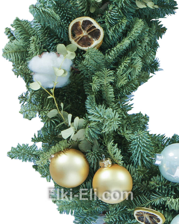 Новогодний подвесной венок "Апельсиновый день" из лапника Пихты Нобилис, хвоя, фото Новогодний подвесной венок "Апельсиновый день" из лапника Пихты Нобилис, хвоя, фото