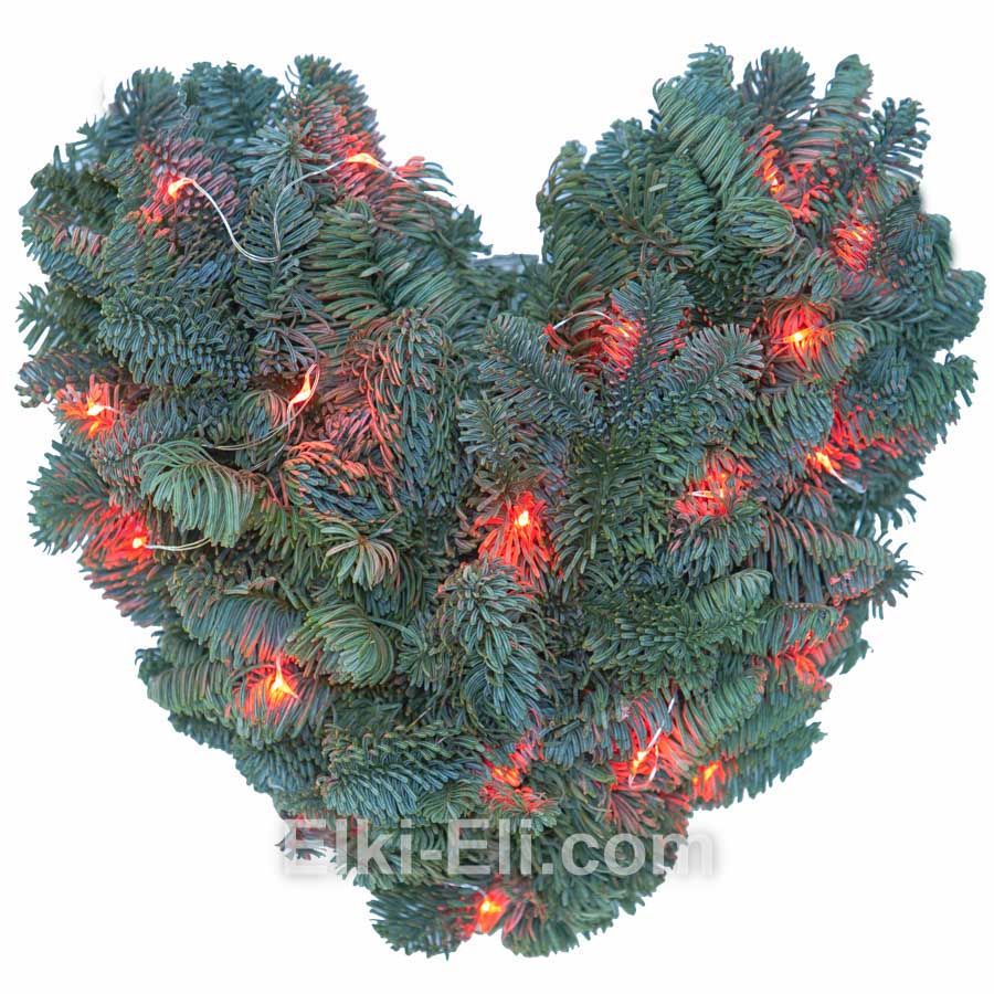 Венок «Сердечко» с гирляндой 30 см, фото