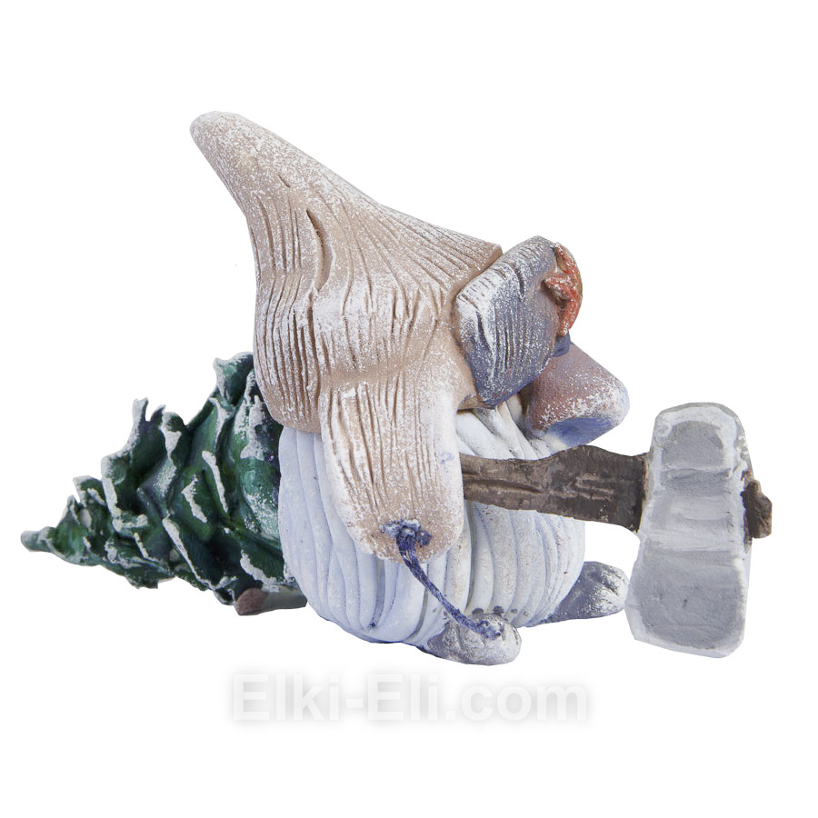 Дизайнерская новогодняя игрушка Тролль с елкой (вид 2), фото