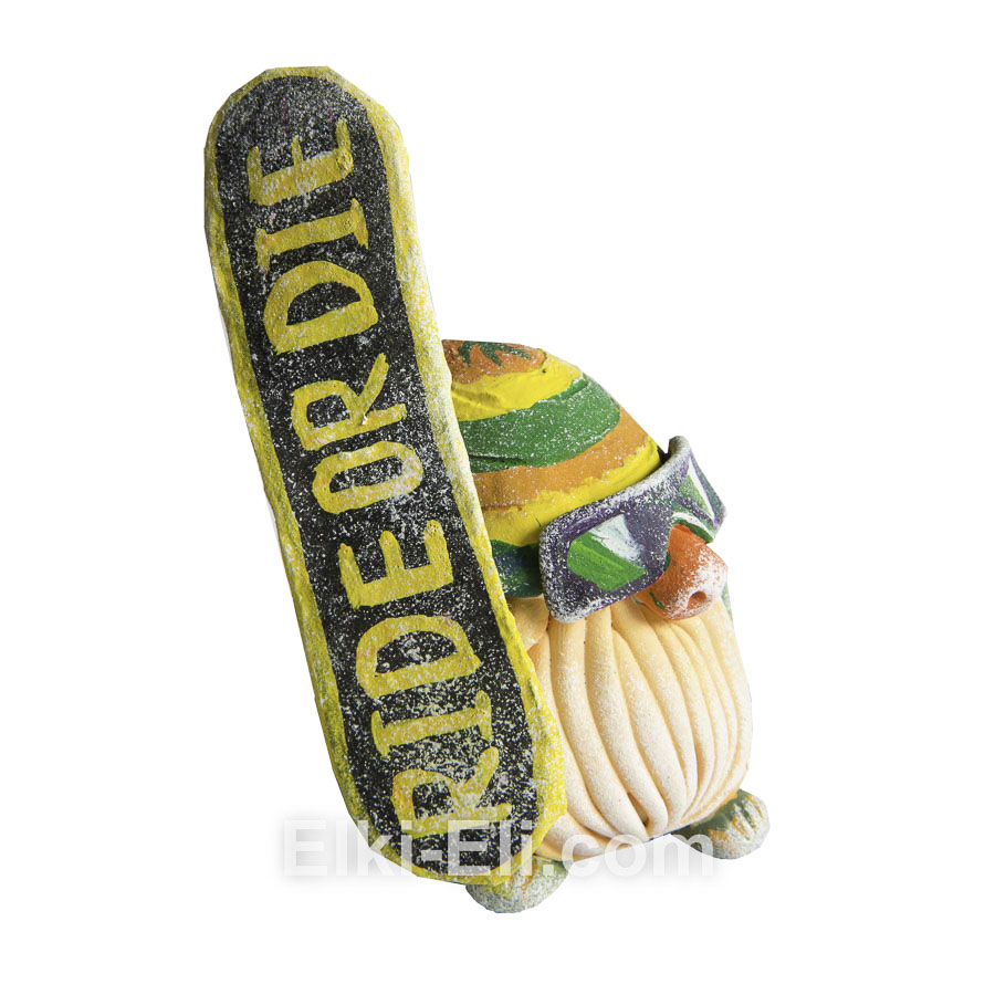 Дизайнерская новогодняя игрушка Тролль сноубордист (вид 2), фото