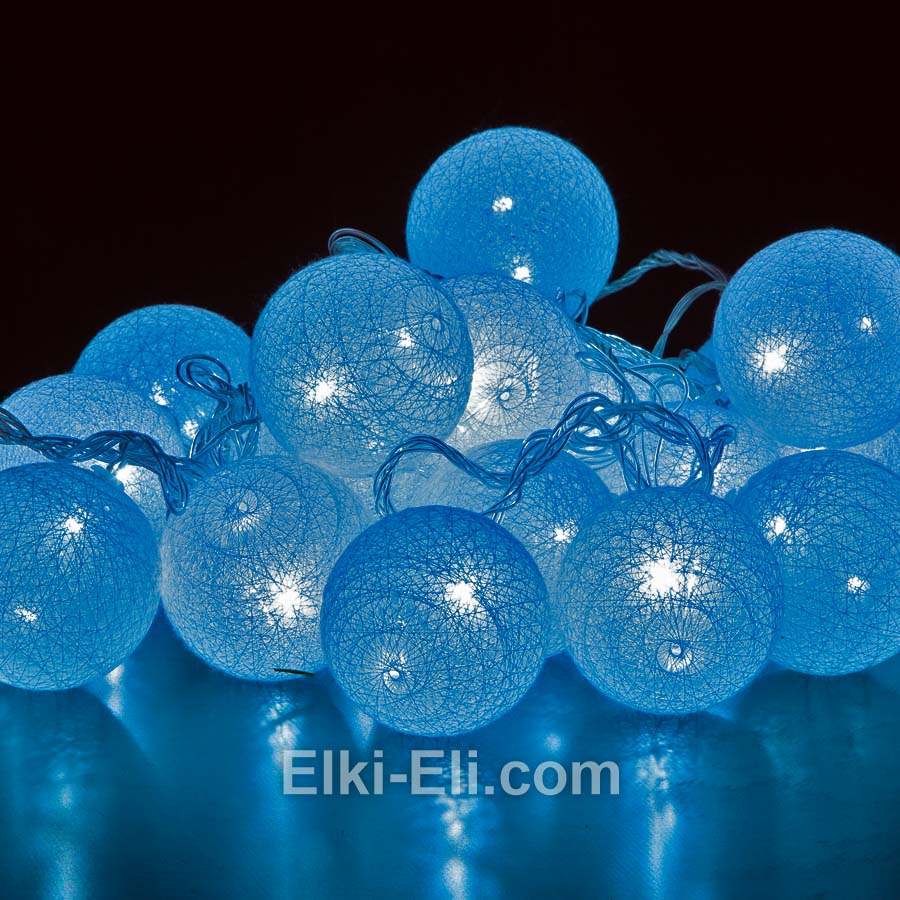 Гирлянда LED ярко-синяя, 3 м, D шариков 4 см, фото Гирлянда LED ярко-синяя, 3 м, D шариков 4 см, фото