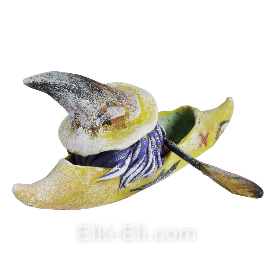 Дизайнерская новогодняя игрушка Тролль байдарочник (вид 2), фото