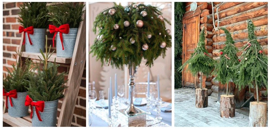 Варианты праздничного декора из елового лапника.