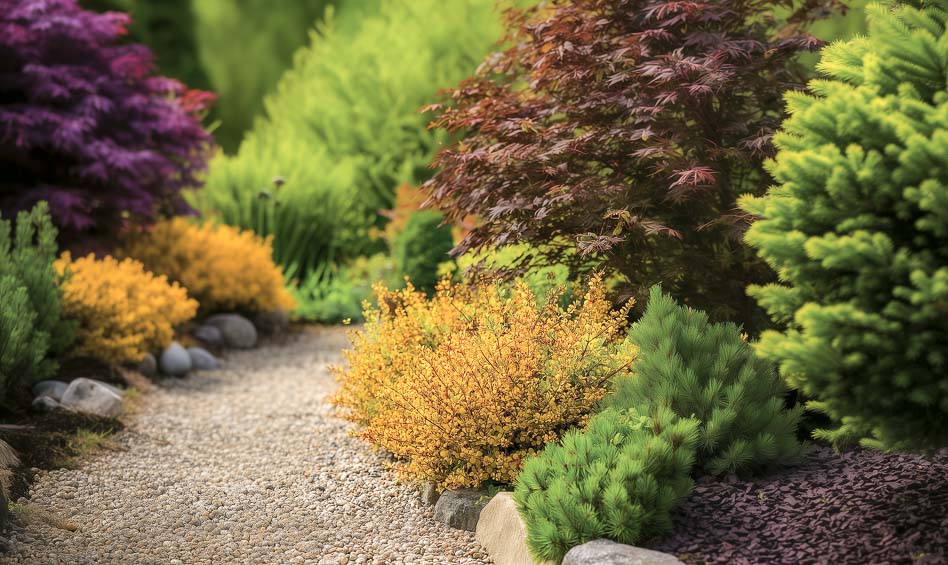 Барбарис Тунберга Diabolicum в ландшафтной композиции