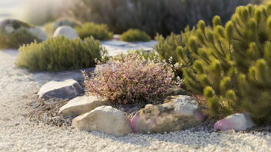 Барбарис Тунберга Natasza как элемент рокария