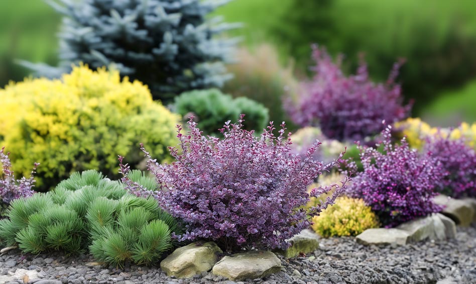 Барбарис Тунберга ‘Harlequin’ в саду