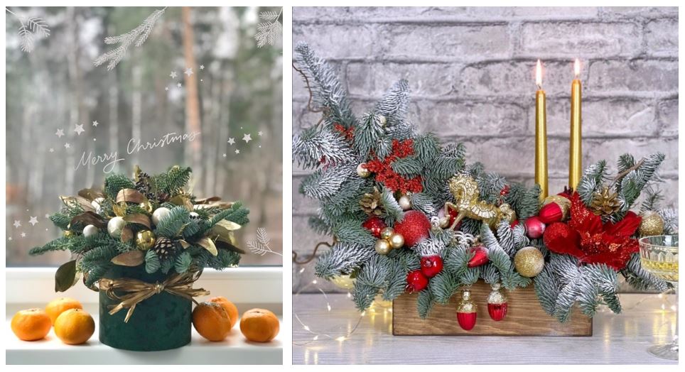 Варианты композиций из лапника пихты Нобилис.