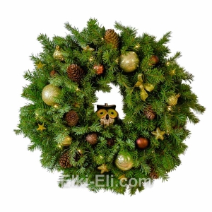 Новогодний подвесной венок "Волшебный лес" из лапника Пихты Сибирской, фото