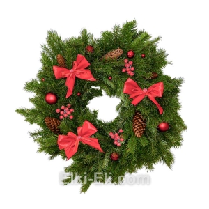 Новогодний подвесной венок "Рождественский пунш" из лапника Пихты Сибирской, фото