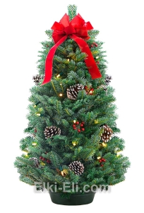 Елочка из лапника «Красный бант», фото Елочка из лапника «Красный бант», фото