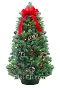 Елочка из лапника «Красный бант», фото Елочка из лапника «Красный бант», фото