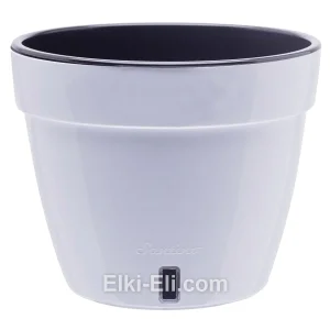 Кашпо «Асти» (белый) с системой дренажа и уровнем воды, фото