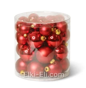 Комплект новогодних игрушек цилиндр (красный) , фото
