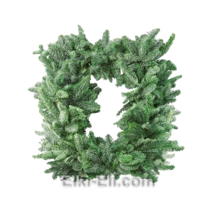 Новогодний подвесной венок "Зеленый квадрат" из лапника Пихты Нобилис, фото