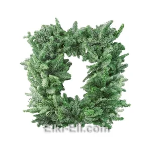 Новогодний подвесной венок "Зеленый квадрат" из лапника Пихты Нобилис, фото