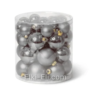 Комплект новогодних игрушек цилиндр (серебро), фото