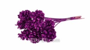 Цветная сосновая шишка на палочке (цвет: фиолетовый), фото
