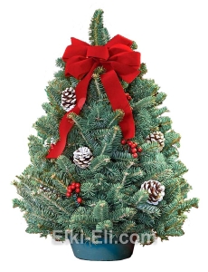 Елочка из лапника «Красный бантик», фото