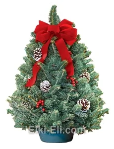 Елочка из лапника «Красный бантик», фото Елочка из лапника «Красный бантик», фото