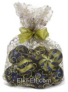 "Рождественский мешочек" синие с золотыми узорами, фото