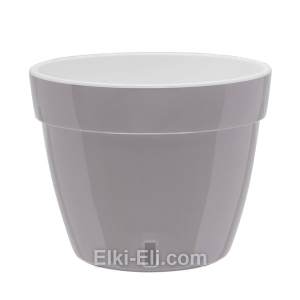 Кашпо «Асти» (серый) с системой дренажа и уровнем воды, фото