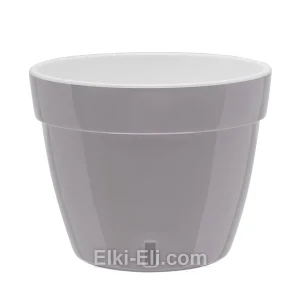 Кашпо «Асти» (серый) с системой дренажа и уровнем воды, фото