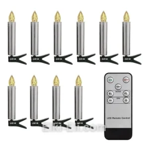 Набор из 10 светодиодных свечей с контроллером (белый), фото