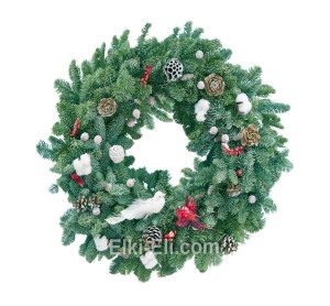 Новогодний подвесной венок "Инь и ян" из лапника Пихты Нобилис, фото Новогодний подвесной венок "Инь и ян" из лапника Пихты Нобилис, фото