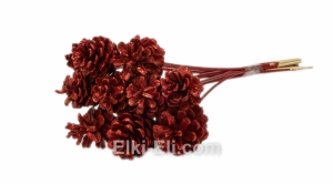 Цветная сосновая шишка на палочке (цвет: красный), фото Цветная сосновая шишка на палочке (цвет: красный), фото