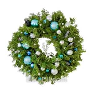 Новогодний подвесной венок "Морозные узоры" из лапника Пихты Сибирской, фото