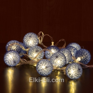 Гирлянда LED сине-желтая, 3 м, D шариков 4 см, фото Гирлянда LED сине-желтая, 3 м, D шариков 4 см, фото