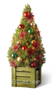 Ель Коника "Рождество" в деревянном кашпо , фото