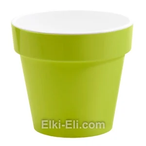 Кашпо «Порто» (лаймовый) с дренажной вставкой, фото