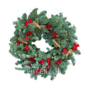 Новогодний подвесной венок "Рождество" из лапника Пихты Нобилис, фото