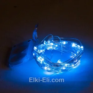 Гирлянда нитчатая светодиодная на батарейках (синяя), фото