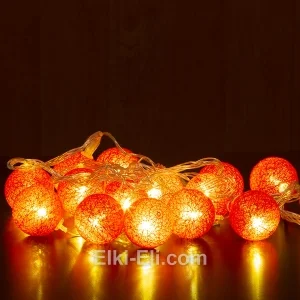 Гирлянда LED малиново-оранжевая, 3 м, D шариков 4 см , фото