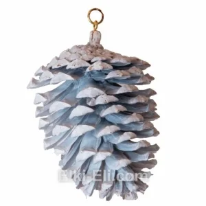 Крупная белая подвесная сосновая шишка, фото