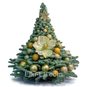 Елочка из лапника «Золотой цветок», фото Елочка из лапника «Золотой цветок», фото