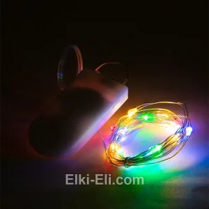 Гирлянда нитчатая светодиодная на батарейках (разноцветная), фото