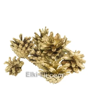 Маленькая цветная сосновая шишка (цвет: золотой), фото