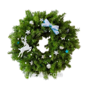 Новогодний подвесной венок "Морозное утро" из лапника Пихты Сибирской, фото