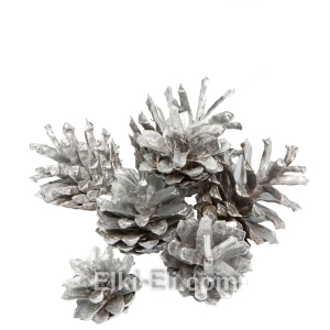 Цветная сосновая шишка (серебряная), фото