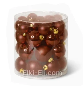 Комплект новогодних игрушек цилиндр (коричневый), фото