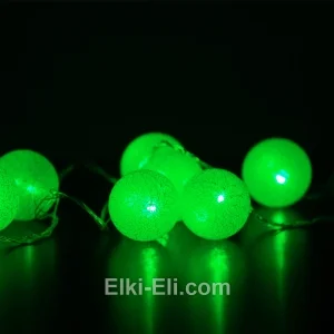 Гирлянда LED зеленая, 3 м, D шариков 4 см, фото