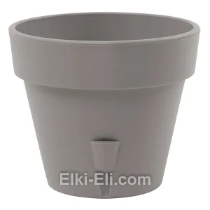 Кашпо «Латина» (серый) с системой дренажа и уровнем воды, фото