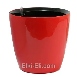 Кашпо «Комфорт» (красный) с системой дренажа и поплавком, фото
