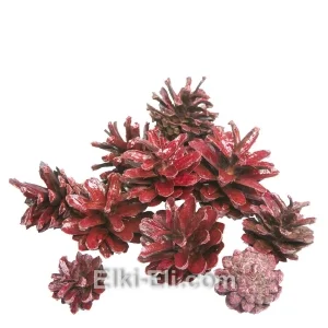 Маленькая цветная сосновая шишка (цвет: красный), фото