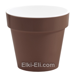 Кашпо «Порто» (кофейный) с дренажной вставкой, фото