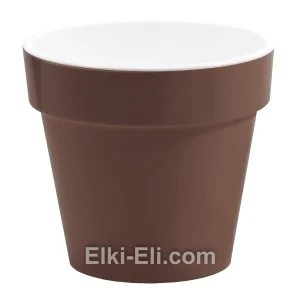 Кашпо «Порто» (кофейный) с дренажной вставкой, фото