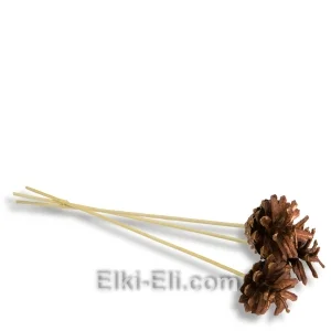 Маленькая цветная сосновая шишка (цвет: бронзовый) на палочке, фото